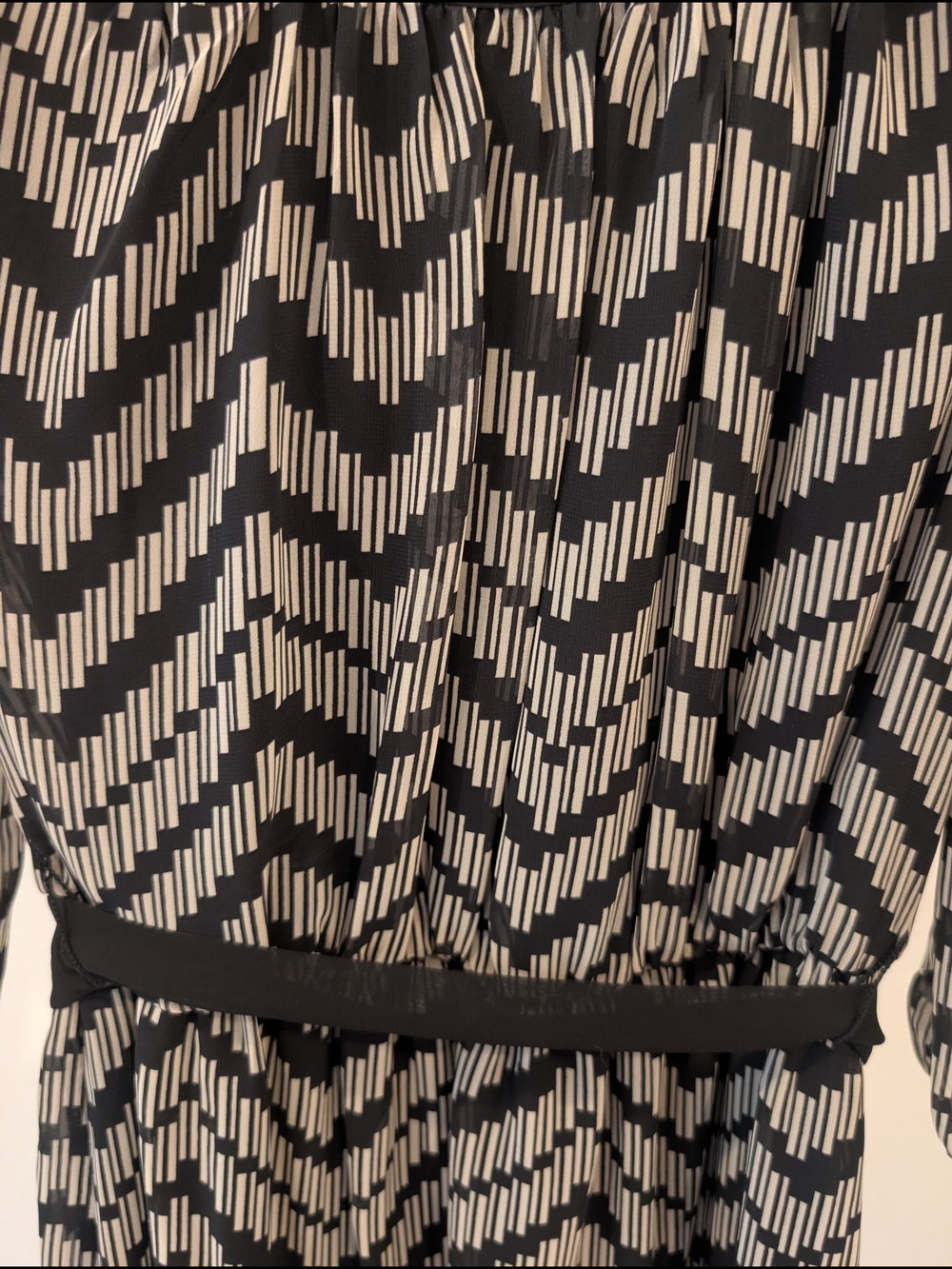 Sweet Storm Black and White Chevron Mini Dress - Picture 2 of 10